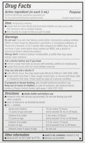 Good Sense® Children's Cough DM Orange Flavored Cough Syrup Perspective: back