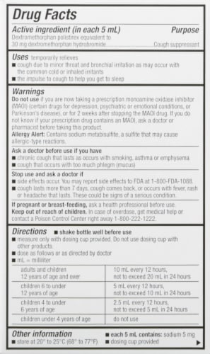 Good Sense® Children's Cough DM Orange Flavored Cough Syrup Perspective: back