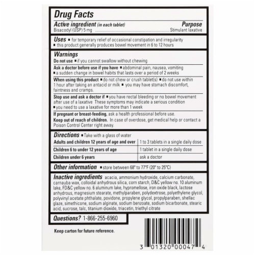 Fleet® Oral Laxative Stimulant Tablets Perspective: back