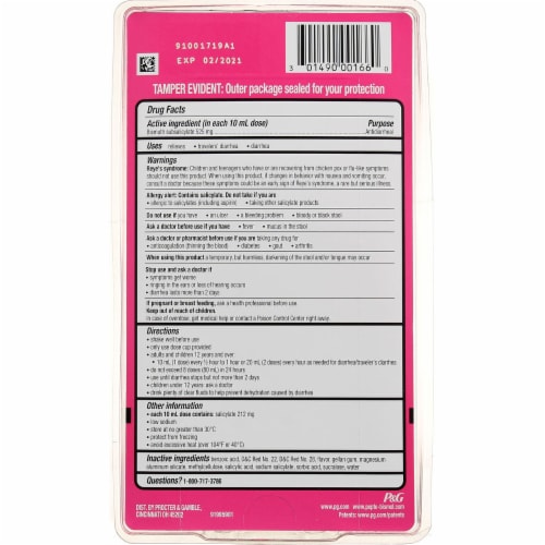 Pepto-Bismol® Extra Strength Cherry Diarrhea Relief Liquid Perspective: back