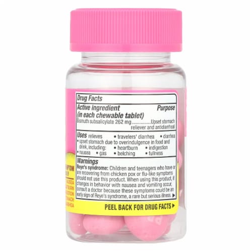 Pepto Bismol Chews Chewable Tablets Perspective: back