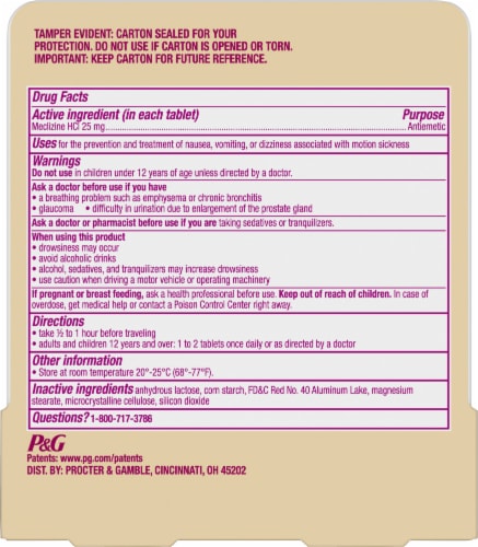 Pepto-Bismol® Multi-Symptom Nausea Relief Caplets Perspective: back