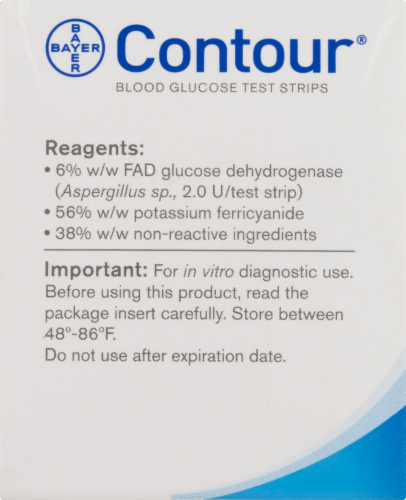 Contour Blood Glucose Test Strips Perspective: back