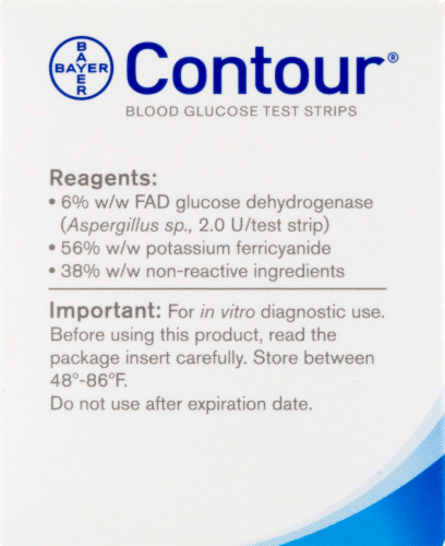 Contour Blood Glucose Test Strips Perspective: back