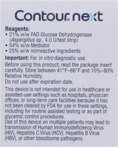 Contour® Next Blood Glucose Test Strips Perspective: back