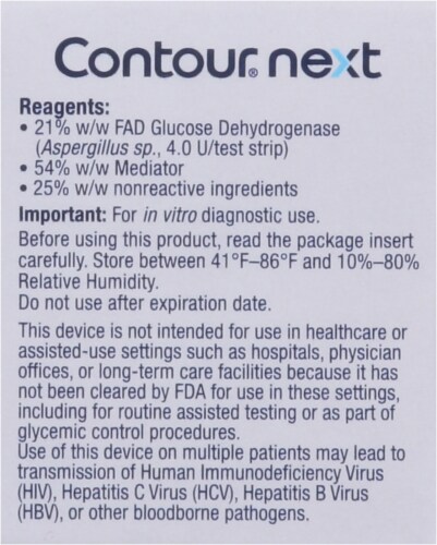 Contour® Next Blood Glucose Test Strips Perspective: back