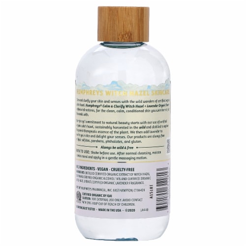 Humphreys Witch Hazel Organic Toner, Calm & Clarify with Lavender, 8 fl oz Perspective: back
