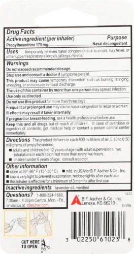 Benzedrex® Nasal Decongestant Inhaler Perspective: back
