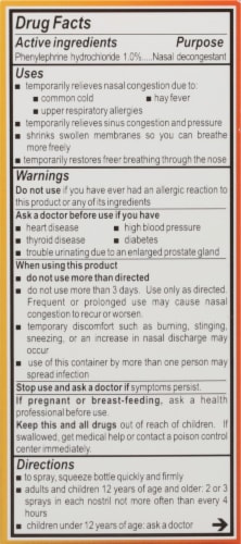 Neo-Synephrine Extra Strength Non-Drowsy Cold & Allergy Nasal Spray Perspective: back