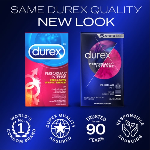 Durex Latex Condoms Regular Fit Performax Intense Perspective: back