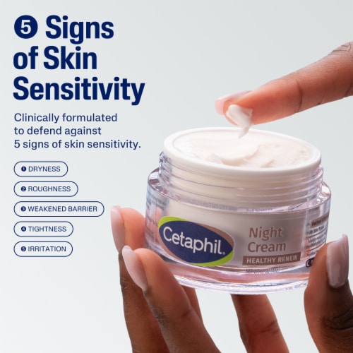Cetaphil Healthy Renew Skin Tightening Night Cream, Wrinkle Repair Cream for Face with Peptides Perspective: back