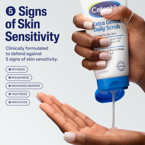 Cetaphil Extra Gentle Daily Face Scrub, Gently Exfoliates & Cleanses Perspective: back
