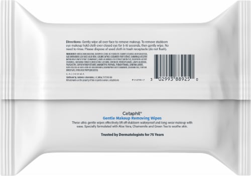 Cetaphil® Gentle Makeup Remover Wipes Perspective: back