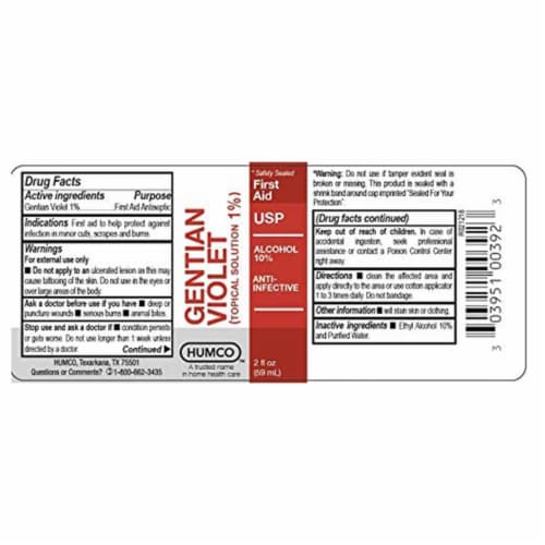 Humco™ Gentian Violet Perspective: back