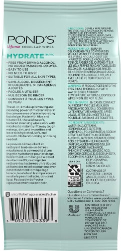Pond's Hydrate Aloe Vera Vitamin Micellar Wipes Perspective: back