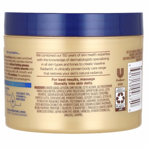 Vaseline® Radiant Deep Nourishment Body Cream Perspective: back