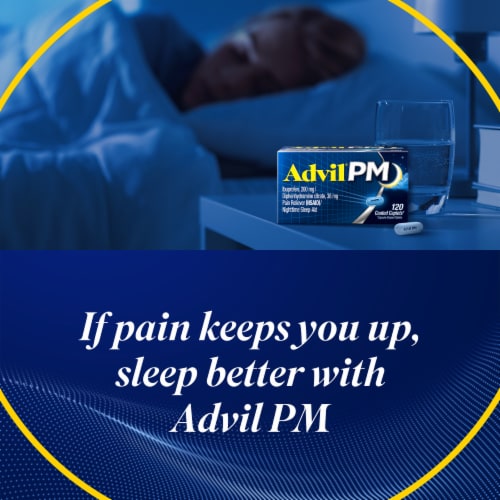 Advil PM Pain Reliever and Nighttime Sleep Aid Ibuprofen Perspective: back