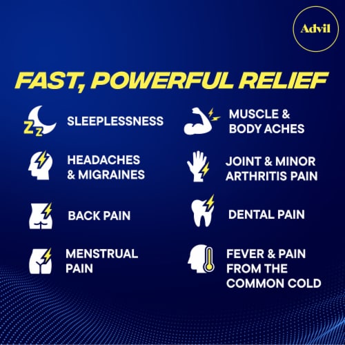 Advil PM Liqui-Gels Pain Reliever and Nighttime Sleep Aid Ibuprofen Perspective: back
