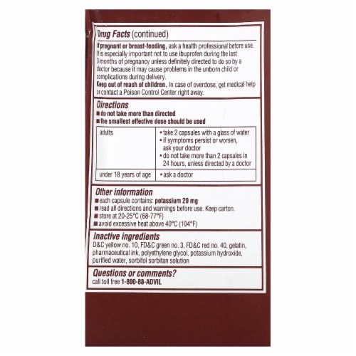 Advil Migraine Relief Ibuprofen Perspective: back