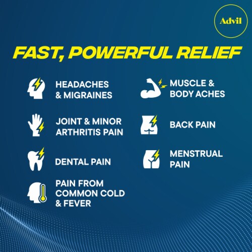 Advil LiquiGels Pain Reliever and Fever Reducer Ibuprofen 200 mg Pain Relief Perspective: back