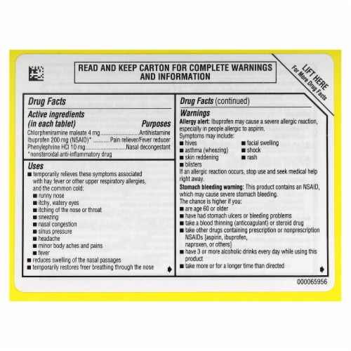 Advil Allergy and Congestion Relief Chlorpheniramine Maleate Medicine Perspective: back