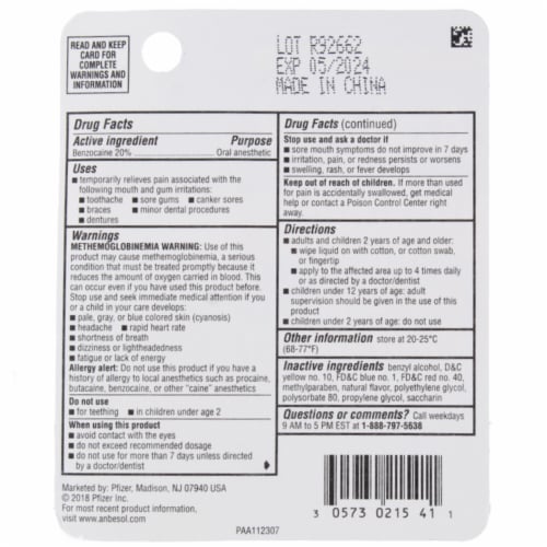 Anbesol® Maximum Strength Instant Pain Relief Liquid Perspective: back