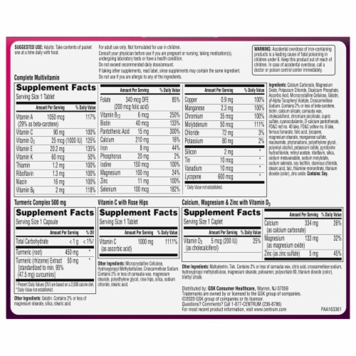Centrum Womens 50+ Daily Wellness Packs Perspective: back