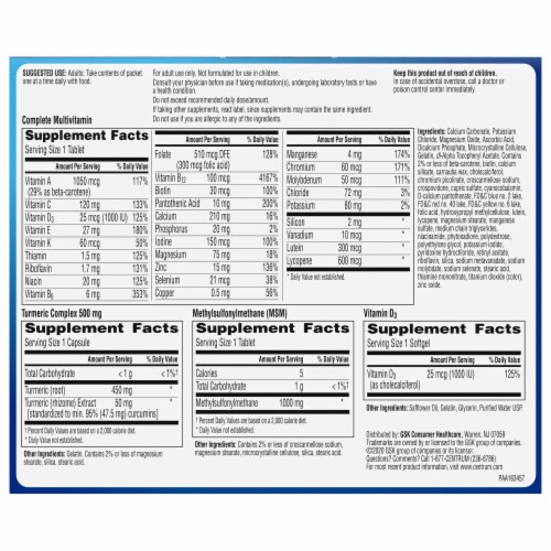 Centrum Mens 60+ Daily Wellness Packs Perspective: back