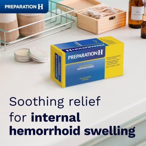 Preparation H Hemorrhoid Itching and Discomfort Relief Suppositories Perspective: back