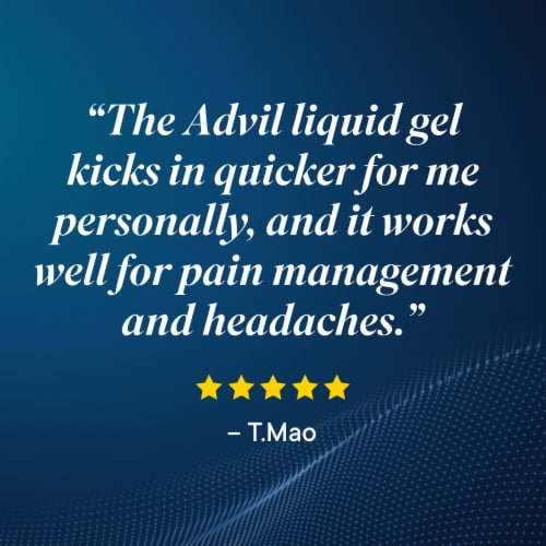 Advil Liqui-Gels minis Pain Reliever and Fever Reducer Ibuprofen 200 mg Pain Relief Perspective: back