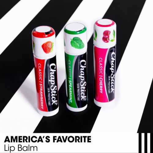 ChapStick Classic Variety Pack Flavored Lip Balm Tube Cherry Spearmint Strawberry Perspective: back