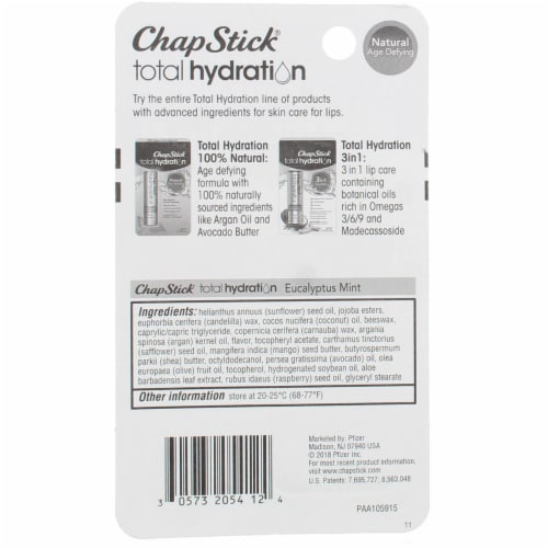 ChapStick Total Hydration Eucalyptus Mint Perspective: back