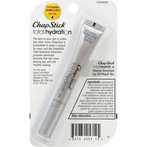 ChapStick® Total Hydration Peach Tea Vitamin Enriched Lip Oil Perspective: back