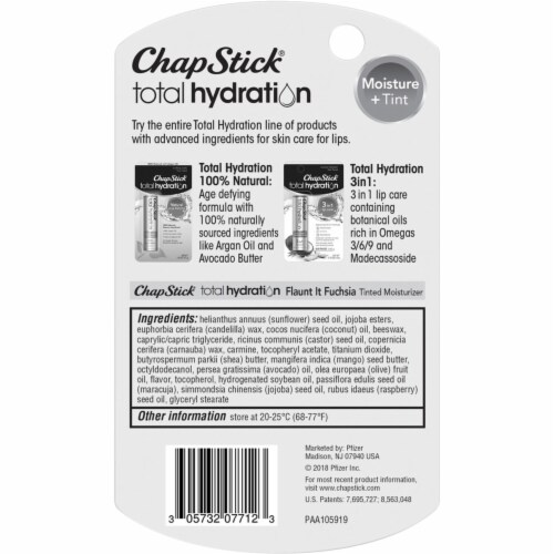 ChapStick Total Hydration Flaunt It Fuchsia Moisture + Tint Lip Balm Perspective: back