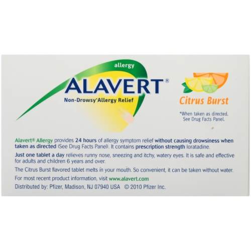 Alavert® Citrus Burst Non-Drowsy Allergy Relief Tablets Perspective: back