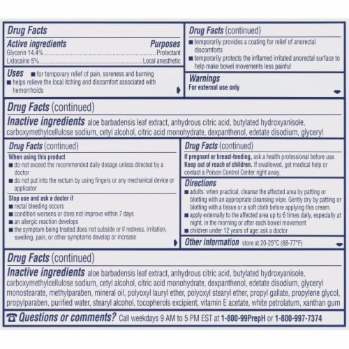 Preparation H Rapid Relief with Lidocaine Hemorrhoid Cream Perspective: back