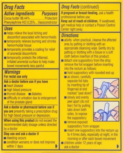 Preparation H® Hemorrhoidal Suppositories Perspective: back