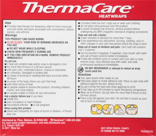 ThermaCare Advanced Neck Wrist & Shoulder Pain Therapy HeatWraps Perspective: back
