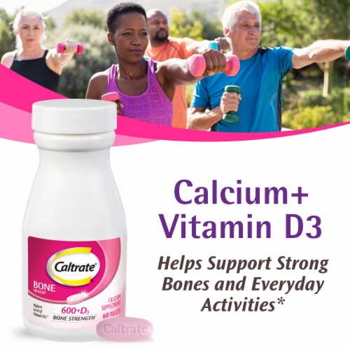 Caltrate 600+D3 Calcium and Vitamin D Supplement Tablets Perspective: back