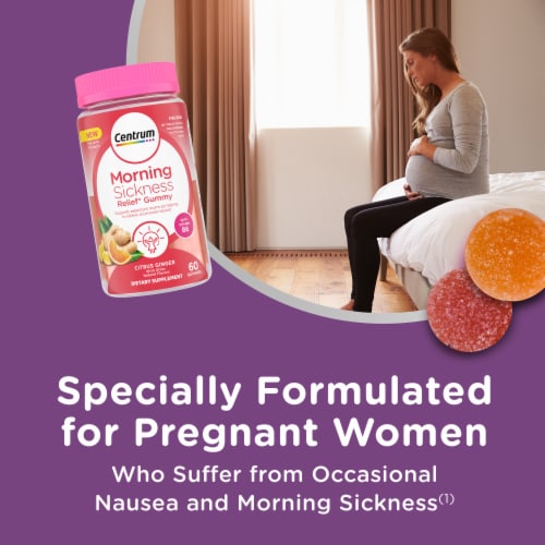 Centrum Morning Sickness Relief Gummies, Citrus Ginger Flavor Perspective: back