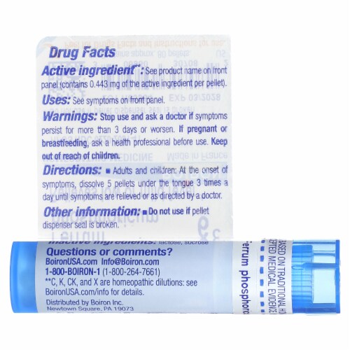 Boiron Ferrum Phosphoricum 6C relieves low or mild fever* Perspective: back