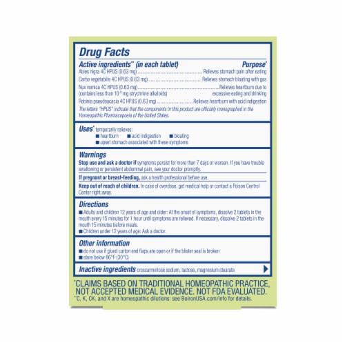 Boiron Acidil Ingestion Quick Dissolving Tables Perspective: back