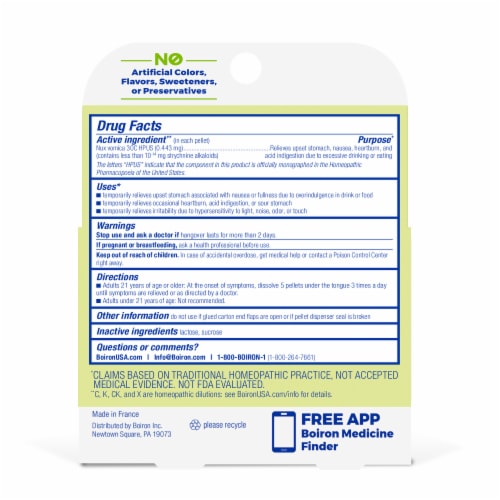 Boiron® Nux Vomica 30c Pellets Perspective: back