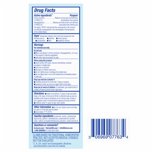 Boiron Arnicare® Arthritis Cream Perspective: back