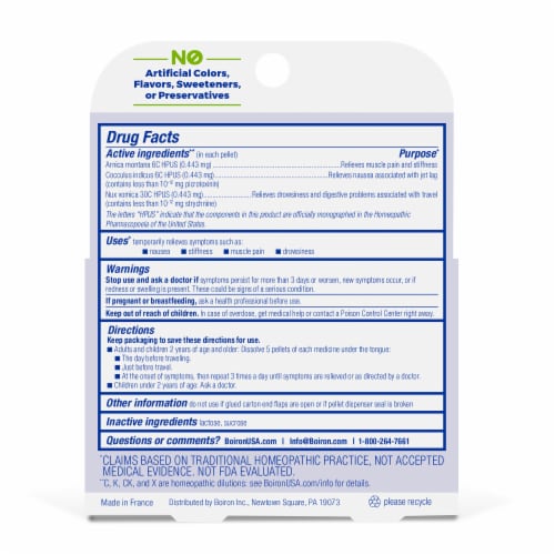 Boiron® Jet Lag Relief Perspective: back