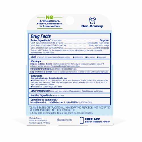 Boiron Leg Pain Relief Pellets Perspective: back