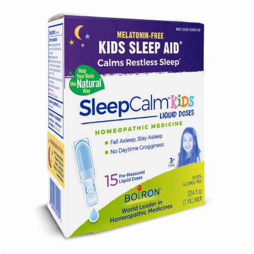 Boiron® SleepCalm™ Kids Melatonin-Free Kids Sleep Aid 15 Liquid Doses Perspective: back