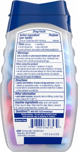 Tums® Ultra Strength Assorted Berry Antacid Chewable Tablets Perspective: back