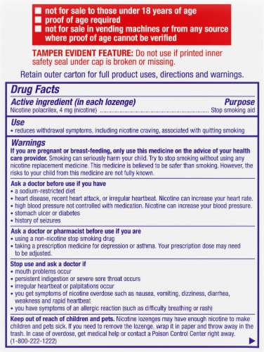 Nicorette® Mint Nicotine Lozenges Perspective: back