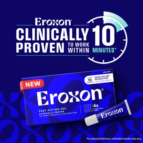 Eroxon Erectile Dysfunction Treatment Gel, 4 Single Use Tubes Perspective: back